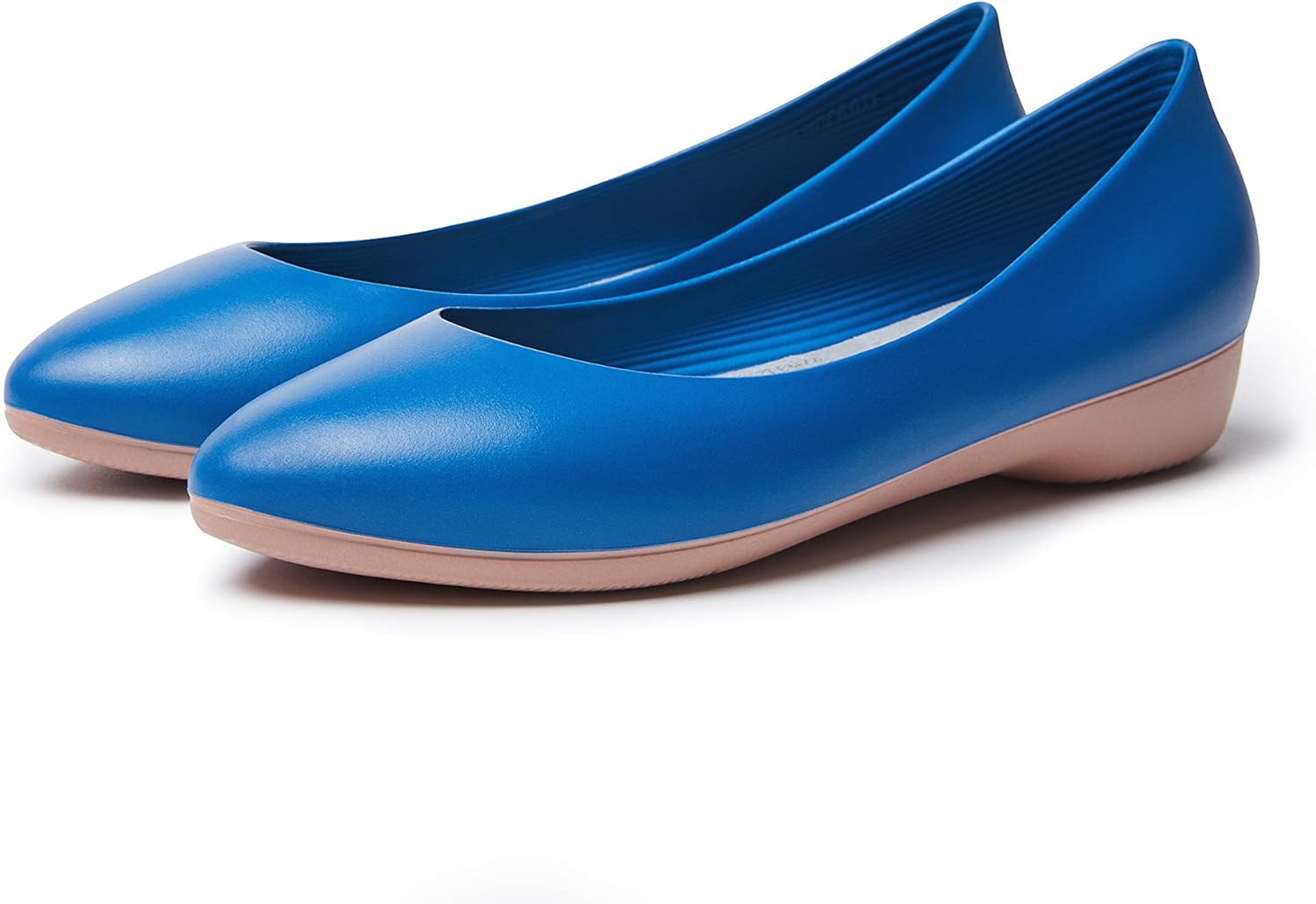 blue pointed flat shoes