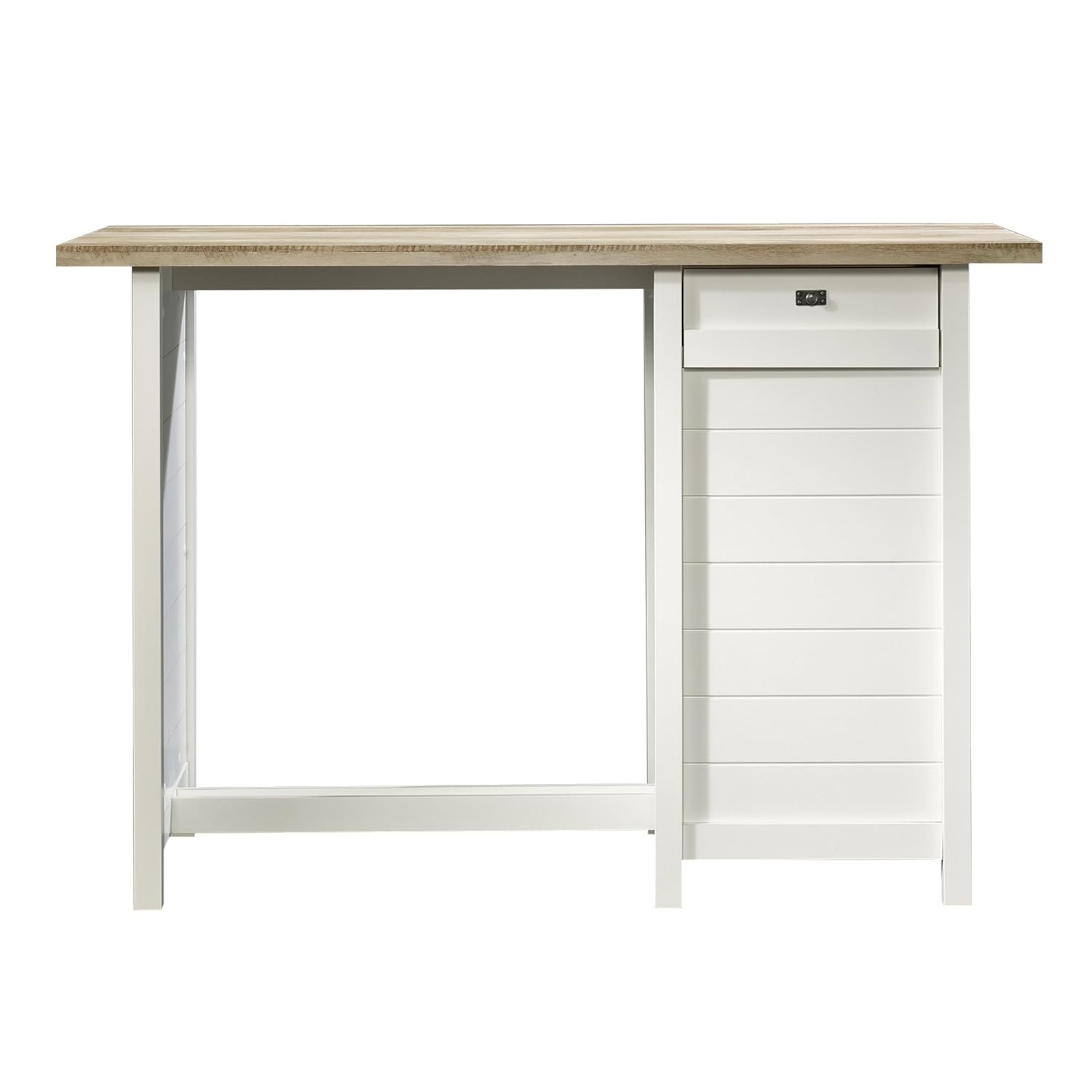 Sauder 416039 Cottage Road Work Table L: 53.15" x W: 23.47" x H: 35.98" Soft White Finish