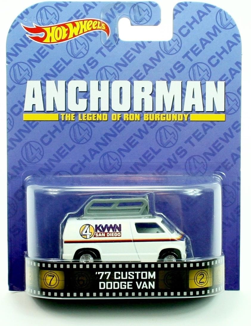 '77 CUSTOM DODGE VAN from the classic comedy ANCHORMAN * Hot Wheels 2013 Retro Entertainment Series * 1:64 Scale Die Cast Vehicle