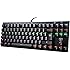 VicTsing 87 Tasten Mechanical N-Key Rollover Gaming Tastatur (1,8m Kabell&auml;nge, QWERTZ deutsches Tastaturlayout, 6 Farben LED-Hintergrundbeleuchtung, 8 Multimedia-Keys) mit blauen Schalter f&uuml;r Gamer, Schreibkr&auml;fte usw-schwarz