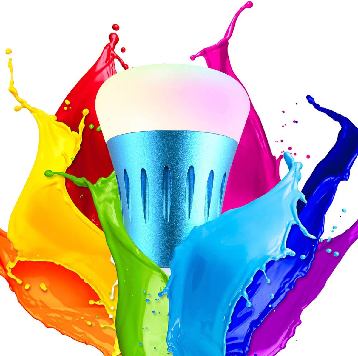 WIFI Bulb E27 Smart Light Blub Compatible with Alexa /Google Home, Echo Blub No Hub Required, Colour Changing, Dimmable,Timing Function, Scene Choices, APP Remote Control by Smartphone Android/IOS