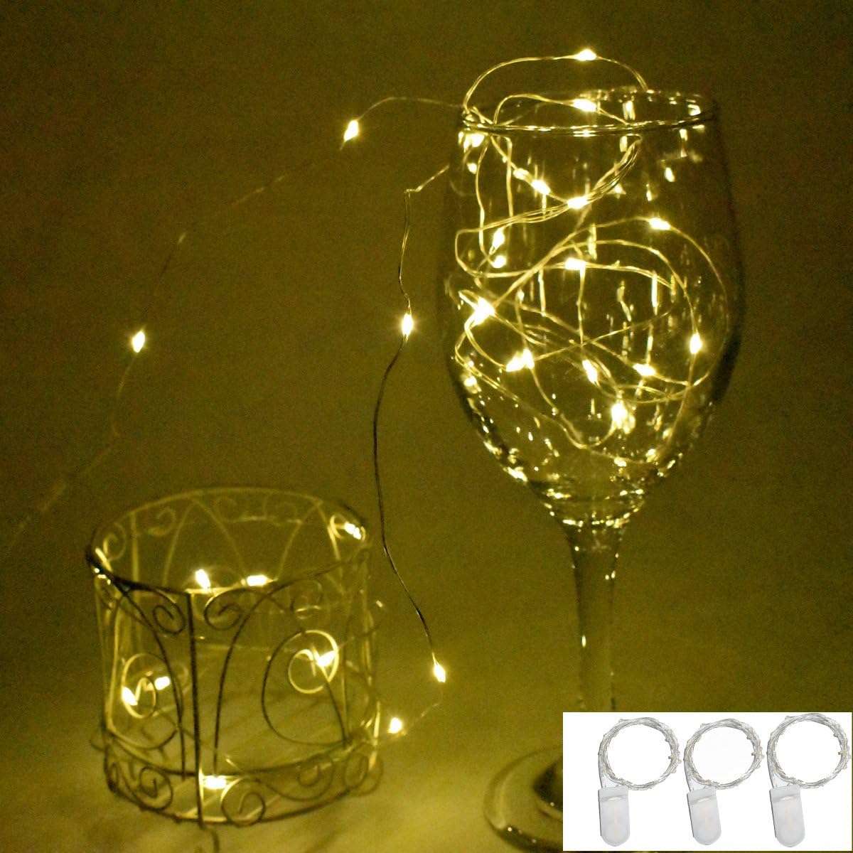 3 Sets Fairy String Lights Battery Operated 3.5ft 20 Leds LED Lights BAOSTARRY Starry String Lights Copper Wire For Christmas Weddings Parties Waterproof decorations