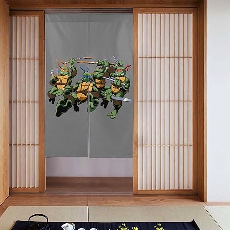 Amazon ミュータント ニンジャ タートルズ 1 人気 ファッション ドアカーテン 小窓 遮光 カーテン リビング階段や玄間 部屋 間仕切り目隠し おしゃれ 壁掛け ドアカーテン お部屋 装飾 暖簾 冷気遮断 タペストリー のれん オンライン通販
