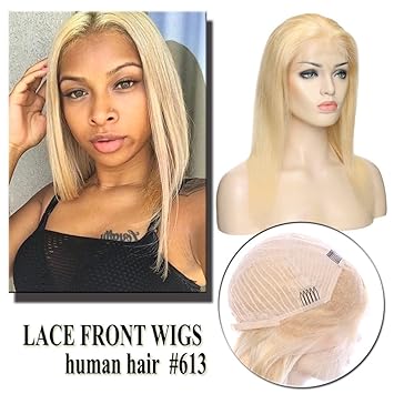 Buy Lace Front Wigs Bleach Blonde 613 Human Hair Pre Plucked