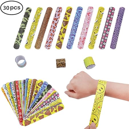 Amazon Kingsie ブレスレット 子供 30個セット スラップブレスレット リストバンド かわいい 腕輪 バングル 女の子 男の子 おもちゃ パーティー ブレスレット おもちゃ