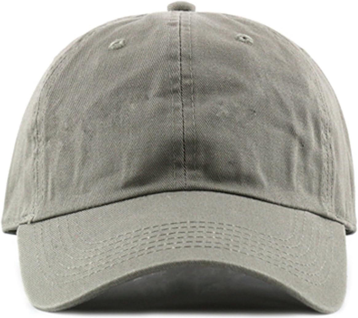 MIRMARU Plain Stonewashed Cotton Adjustable Hat Low Profile Baseball Cap.