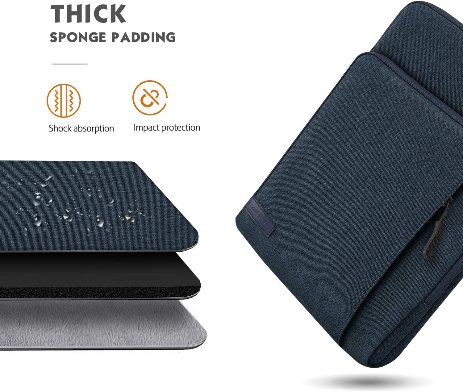 MoKo 13-14 Inch Laptop Sleeve Bag for MacBook Air 13 inch M4/M3/M2/M1 (2025-2018), MacBook Pro 14 M4 M3 2024-2021 - Image 5