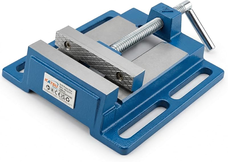 KATSU Drill Press Vise 100mm 4 Inch Jaw 110mm Opening Cast Iron
