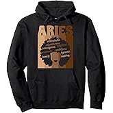 Proud Black Aries Zodiac Sign Melanin Aries Birthday Pullover Hoodie