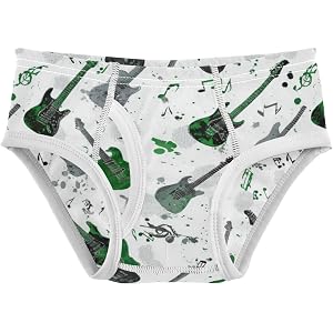 Wusikd White Green Guitar Boys' Underwear Cotton Boys Briefs Soft Toddler Underwear 2T