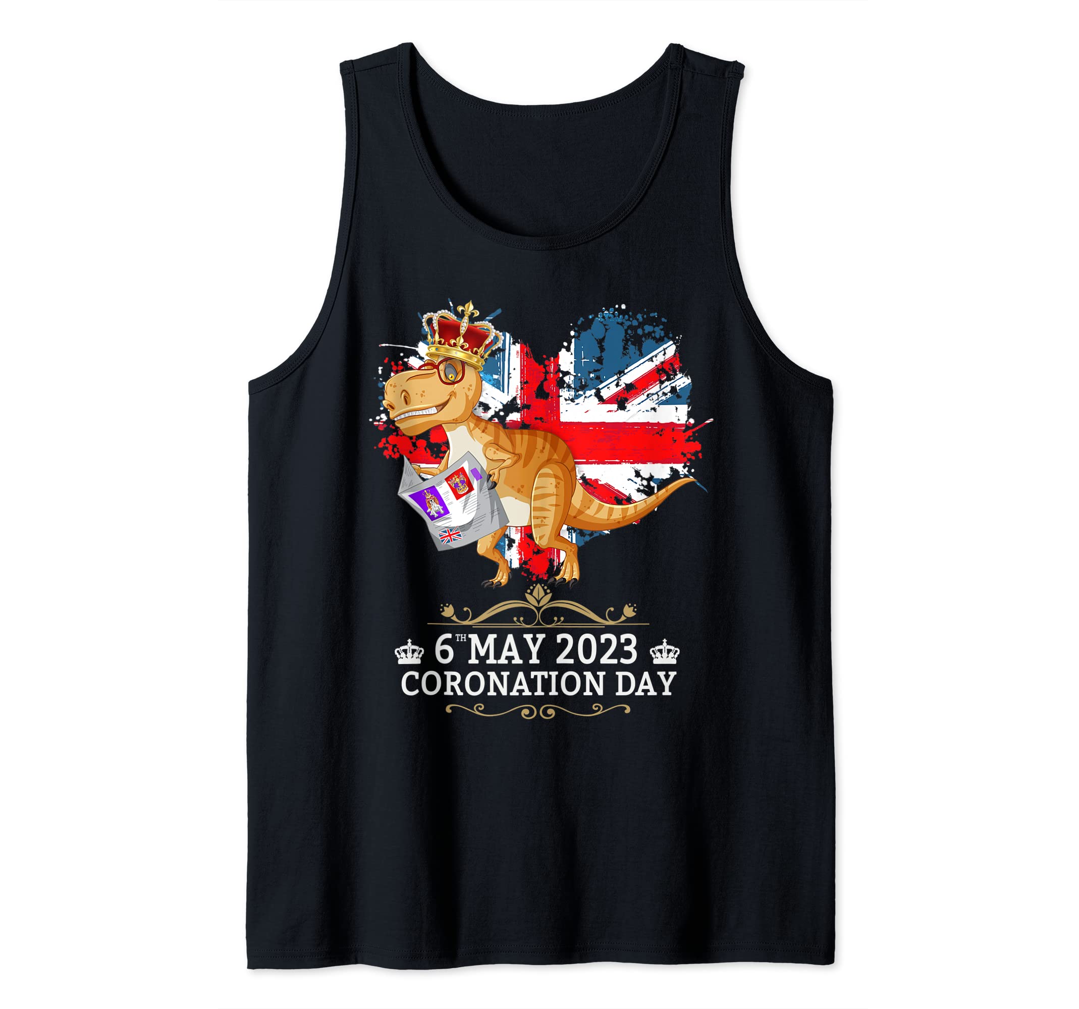Kings Coronation 2023 Dinosaur Kids & Union Jack Coronation Tank Top