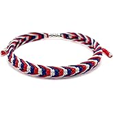 LAMIBEE Country Proud, Country Flag Color Tibetan Wrist Wrap Bracelet, Amulet and Boho Style Rope Bracelet and Bangles for Women, Men, String Thread Bracelets