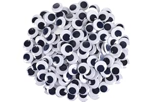 200 Pieces Wiggle Eyes, FEBSNOW Googly Eyes Self Adhesive Black White Plastic Googly Eyes Mixed Assorted Sizes Sticker Eyes for DIY Crafts Decoration(6mm)