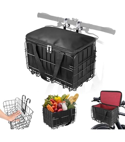 Cesta Trasera Plegable Para Bicicleta Con Bolsa Impermeable Extraíble - Hasta 26 Kg - Incluye Red Y Funda