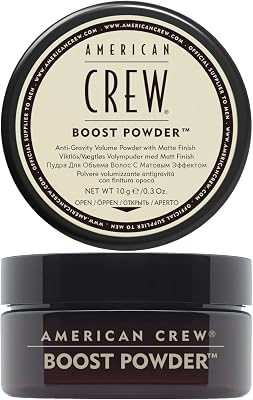 American crew boost powder pó para cabelo masculino anti-gravidade e volume com acabamento mate, 10 g (pacote com 1)