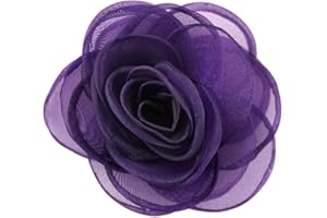 MERDIA Lovely Floral Hair Clips, Purple Rose Brooches for Women | Versatile Pins for Hats, Clothing and More