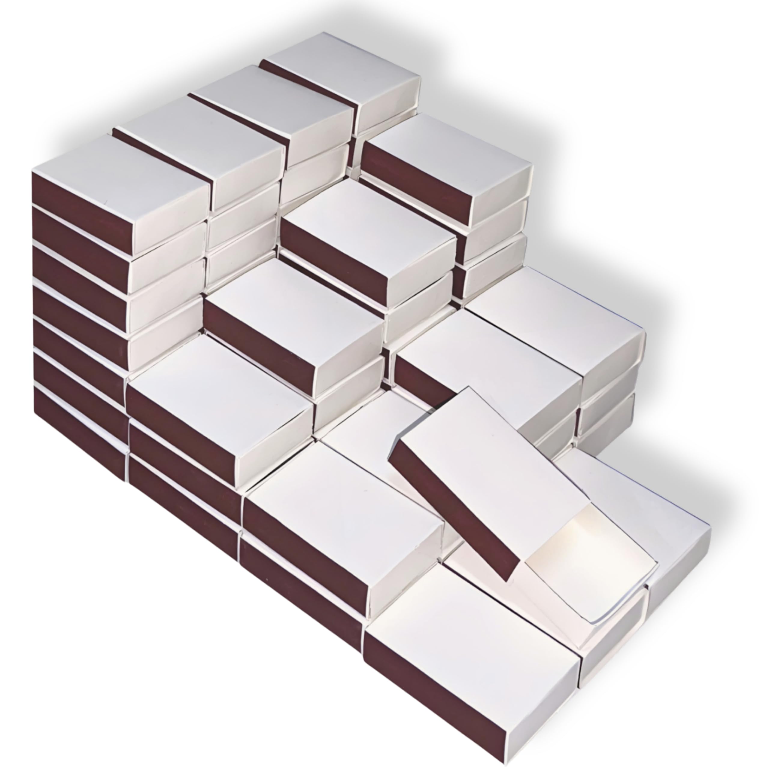 Photo 1 of 60pcs Blank Match Boxes, 2.25x1.42x0.59in Bulk Blank Matchboxes DIY White Storage Containers Holders with Double-Sided Striker for Wedding Bridal Baby Shower Birthday Party Favors, No Matches Included