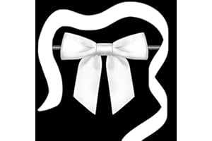 RAINBOW PANA RainbowPana 60 Pack 3.5" XXL Twist Tie Bows and 10ft Ribbon, Luxury White Satin Ribbon Pretied Bows, Premade Craft Decoration for Package Cake Pop Favors Cookie, Gift Wrapping Baby Shower Wedding