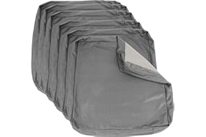 Focuprodu Set of 6 Replacement Outdoor Cushion Covers,Patio Cushion Covers,Waterproof Outdoor Cushion Slipcovers with Non-Slip Bottom for Indoor/Outdoor Furniture (Light Gray, 24x24x4 (6 pc))