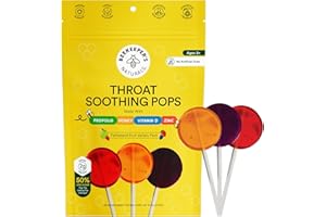Kids Throat Soothing Lollipops by Beekeeper's Naturals - Doctor Formulated Immune Support, Vitamin D & Honey, Under 2g Sugar, Clean Ingredients,15 ct