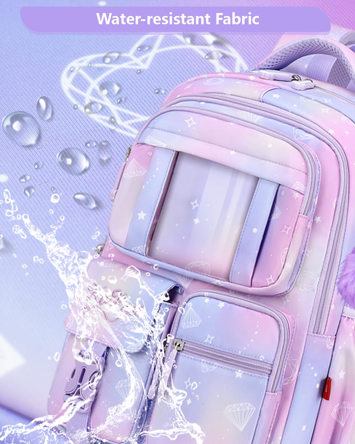 Tanou Schultasche Mädchen Rucksack Schule Mädchen der 1. bis 4. Klasse 5