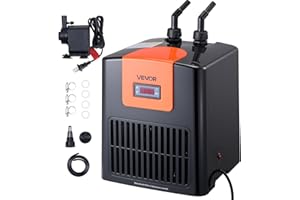 VEVOR Aquarium Chiller 52 Gallon, 1/10 HP Water Chiller for Hydroponics, Fast Cooling for Fish Tank,Axolotl,Coral Reef,Quiet 