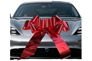 AIDWEY Big Car Bow - Giant Red Gift Bow(30 inch, 1 Pack)- Christmas Bow for Car, Front Door, Wall, Christmas Decoration, Birthday, Party and Outdoor Decoration.