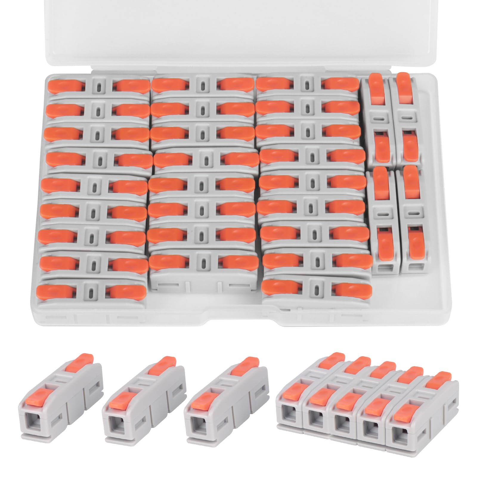 Photo 1 of Avarbuvo 30PCS Lever Wire Connectors, Mini Quick Connectors Push-in, 1 in 1 Out Electrical Wire Butt Splice Inline Terminals, 24-12 AWG