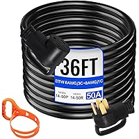 Mophorn 36Ft 50 Amp RV Extension Cord Durable Premium Power Cord RV 26.5mm Wire Diameter Extension Cord Copper Wire RV Cord P