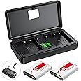 NP-BG1 Battery(2-Pack) and Charger(2CH) Set,Digital Camera Accessories Kit for Sony cybershot G Type Lithium Ion Replacement NP-FG1 DSC-HX5V,HX9V,W30,W50,W55,W70,W80,W630,Rechargeable Batteries Case