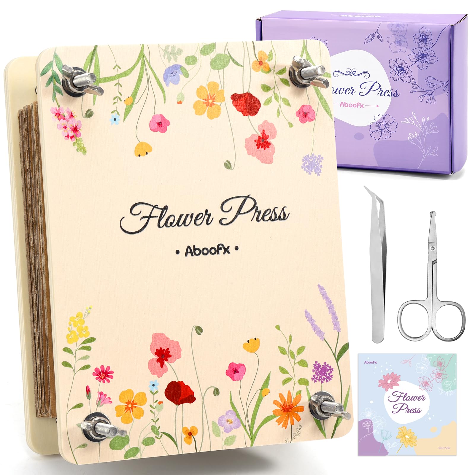 Photo 1 of Aboofx Flower Press Kit, Craft Kits 8.6"x6.5" 8 Layers Wooden Flowers Pressing Kit for Crafts Pressed Flowers and Plant for DIY Art, Preservation for Bookmark Frame Wedding Flower Drying