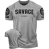 Savage Men's Workout Shirt for Men, Gym Funny Deadlift Lifting T-Shirt