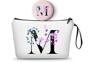 SEAMOON Birthday Maid of Honor Gifts for Women Her Mom Team Teacher Friend Bridesmaid Bride Personalized Makeup Cosmetic Bag with Mirror Valentines Mothers Day Christmas Graduation M