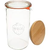 Weck Jar 974 Glass Jars 1.5L with Large Storage Capacity Preserving Jars with Airtight Lids Suitable for Pickling - 1 Jar wit