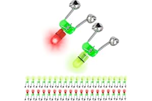 OHOH LED Night Fishing Rod Bite Bait Alarm Light with Twin Bells Ring Fishing Bite Alarm Indicator On Fishing Rod