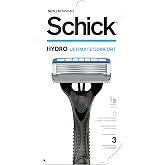 Schick Hydro Sensitive 5-Blade Disposable Razors for Men, 3ct | 5-blade mens razors for shaving, 7 hydrating gel pools, Flip-back precision edging tool, Ergonomic rubber grip
