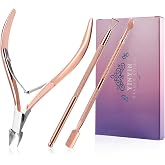 YINYIN Cuticle Trimmer with Pusher and Cutter, D501-RoseGold | Cuticle Remover, Cutilce Nipper Clippers, Durable Pedicure Manicure Tools,Nail Care Kit for Fingernails and Toenails