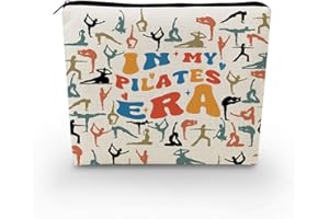 YULUENZE Pilates Lover Gift Pilates Canvas Makeup Bag In My Pilates Era Toiletry Zipper Pouch Organizer Accessories Birthday Gift for Pilates Coach Learners Women Friends
