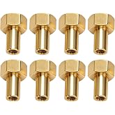 Luatoxry 8Pcs Brass Wear Wheel Locks, 8mm 1/24 Hex Nuts Brass, Gold Brasses Wear RC Wheel Lock Nut, 5mm Hex Diameter RC Tire Lock Nut Replacement for SCX24 Remote Control Cars