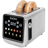 2 Slice Touchscreen Toaster with Digital Countdown &amp; Bagel Mode | 1.5" Wide Slots, Single-Side Toasting, Bread, Waffle &amp; Muffin Presets, Memory, 6 Shade Settings, Defrost &amp; Reheat