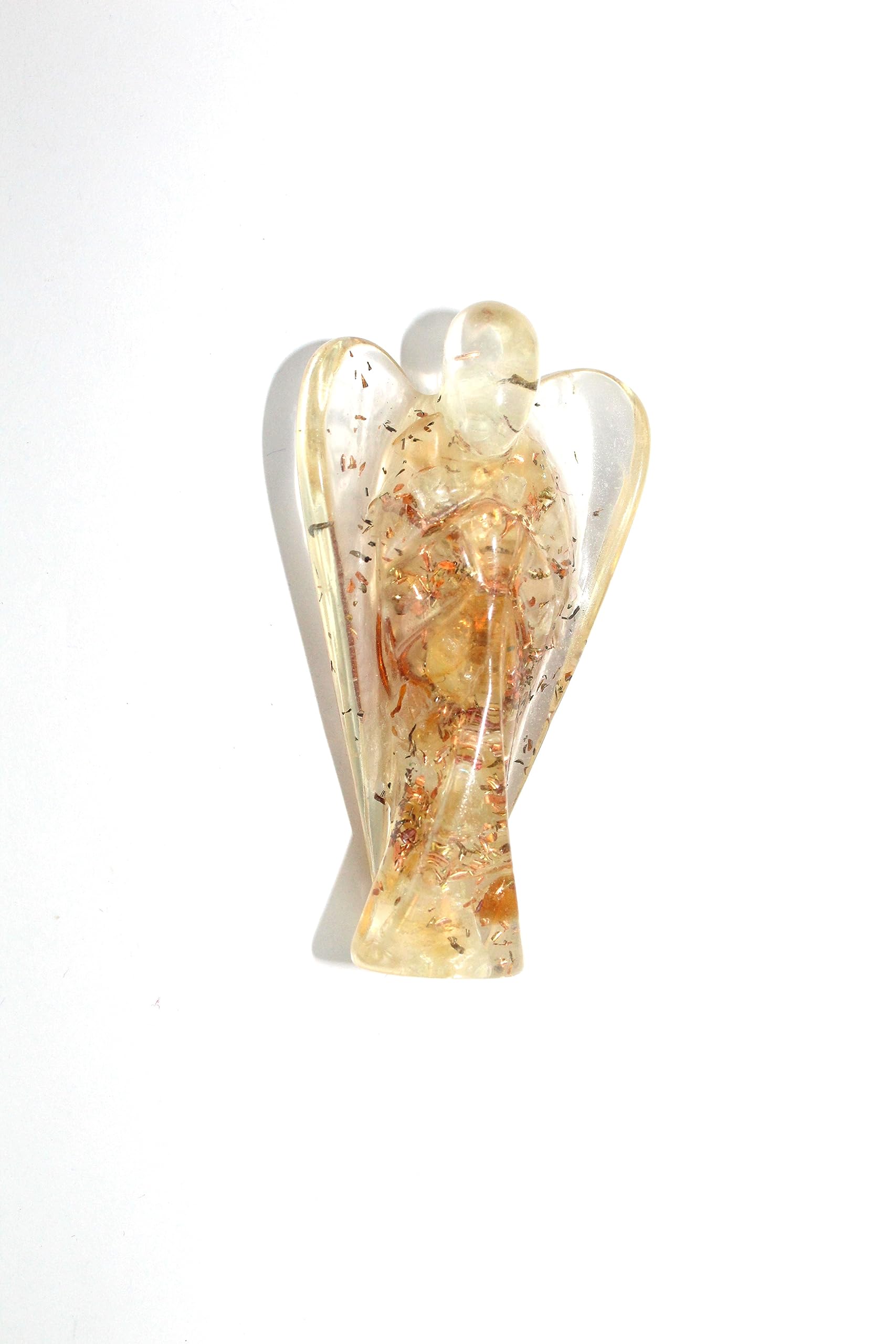 Prajet Energized Orgonite Healing Crystal Orgone Guardian Angel Copper Metal Mix Rare Healing Positive Energy Approx. Size 2 Inch (Citrine Angel Orgone)