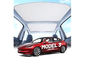 GOLDFOREST Roof Sunshade for Tesla Model 3 2019-2023 Accessories [No Gaps, Never Sag] Heat Insulation & Interior Sun Protection UV Block Foldable Glass Sunroof Shading Cover for Model 3, Tesla Interior Gray