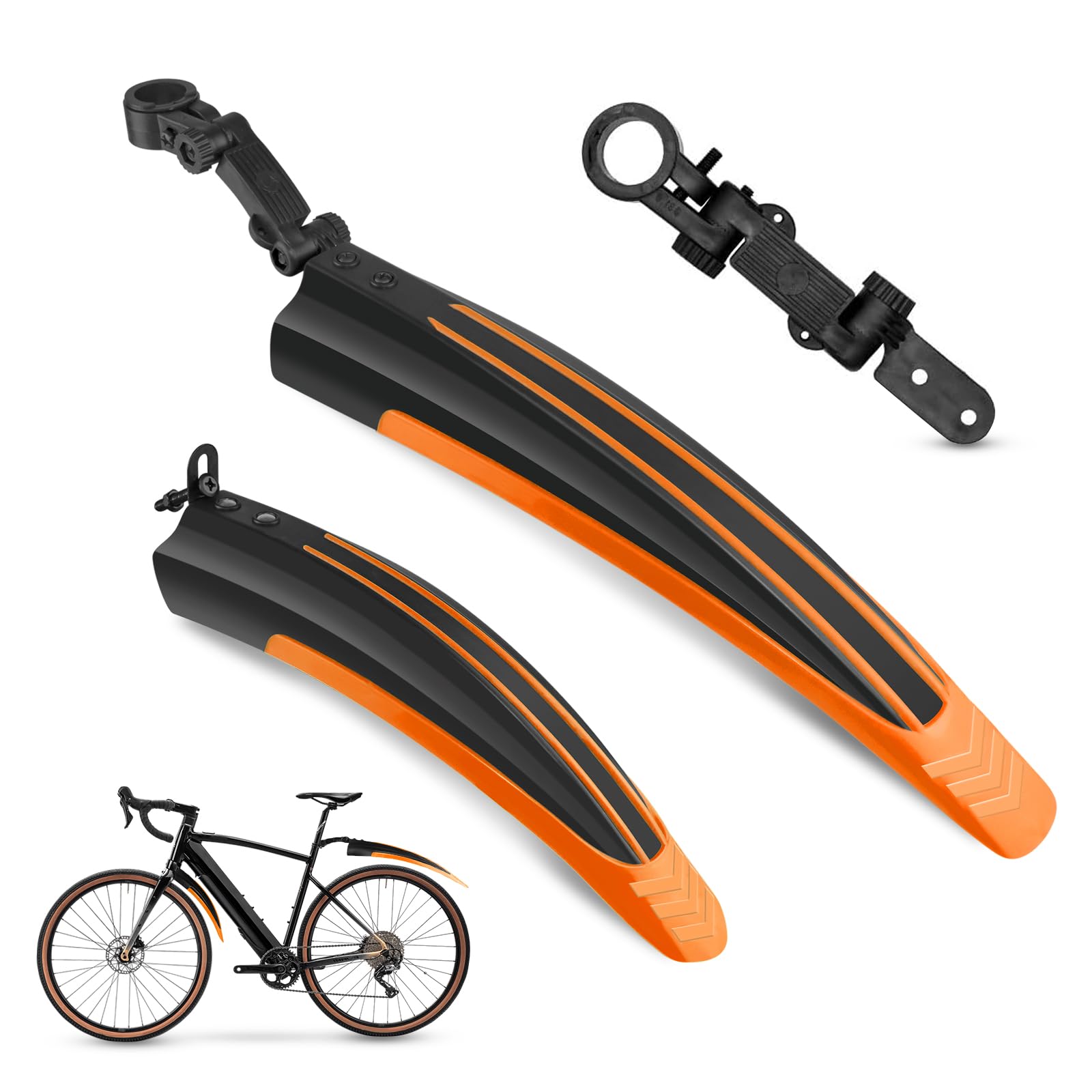 Vockvic Bike Mudguards, Universal Bicycle Mudguards Full Cover Thicken Widen Bicycle Fenders Set, Adjustable Bike Front and Rear Mud Guard Fits for 20/22/24/26 inch MTB Mountain Road Bike