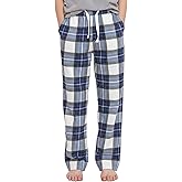 PATPAT Unisex Kids Plaid Pajama Pants – Soft Lounge Sleep Bottoms with Elastic Waist and Pockets, Ages 5–14 Years