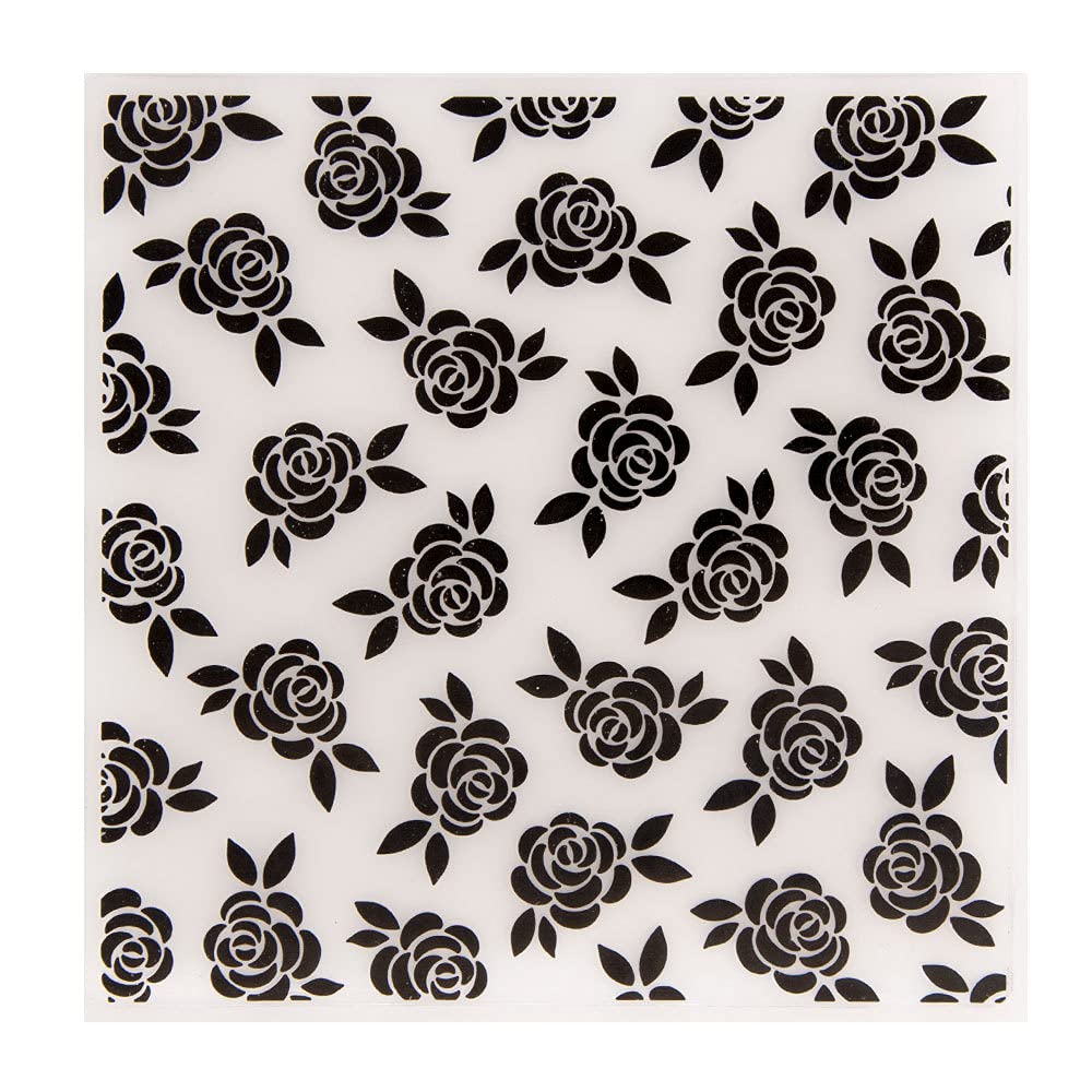 arriettycraft Flowers Roses Background Plastic Embossing Folders for Card Making Scrapbooking or Paper Crafts,15x15cm (5.9 * 5.9inch) — image 1