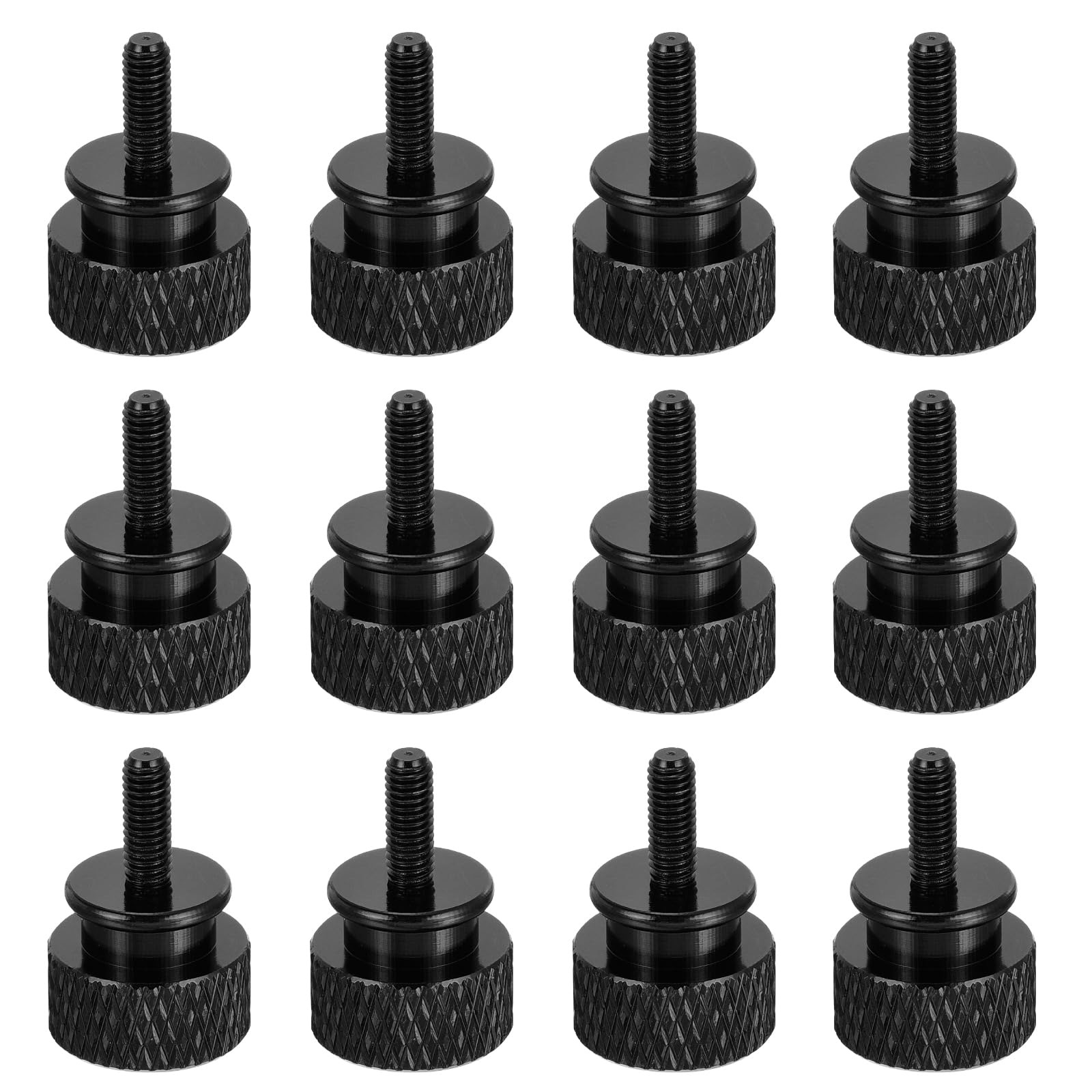 Photo 1 of MECCANIXITY 12pcs M3x8mm Knurled Thumb Screw Computer Case Threaded Hand Tighten Screws Aluminum Alloy for PC Case, Black