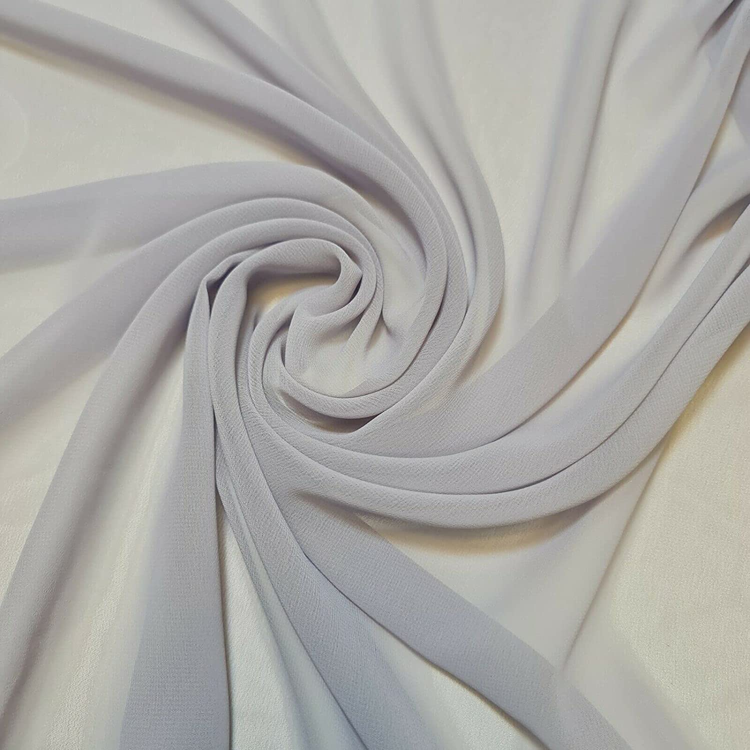 New Plain Chiffon Sheer Crepe Fabric Premium Dyed Dress Drape Decor Craft Fabric (Pre Cut 2 Meter - Duck Egg)