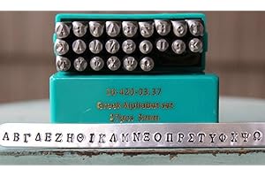 THE SUPPLY GUY 24 Stamp 3mm Greek Alphabet Metal Punch Design Jewelry Stamp Set