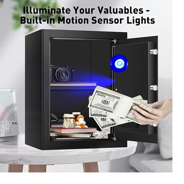 3.3 CUBIC FEET LARGE SAFES FOR HOME USE FIRE AND WATER PROOF, DIGITAL SECURITY SAFE WITH KEY AND COMBINATION, HOME SAFES WATER AND FIREPROOF FOR FIREARM MEDICINE MONEY VALUABLES