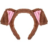 Dog Ears Headband - Cute & Fun Animal Ears Wacky Hairband for Halloween Costume, Party & Cosplay - Brown for 15+ Years